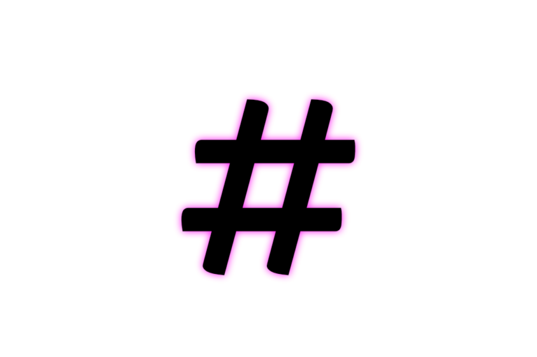 image of glowing hashtag